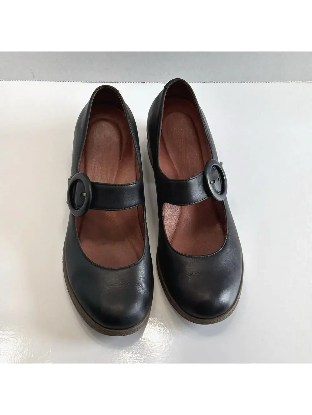 Dansko Brandy Mary Jane Burnished Black Leather Shoes Women's 9.5 Comfort Buckle - Picture 4 of 16